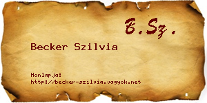 Becker Szilvia névjegykártya